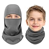 Vorshape Kids Balaclava Windproof Ski Face Warmer Neck Warmer for Cold Weather, Grey