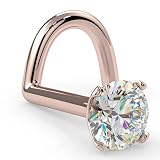 FreshTrends 2.5mm 0.06 ct. tw Diamond 14K Rose Gold Nose Ring Twist Screw 20G I1