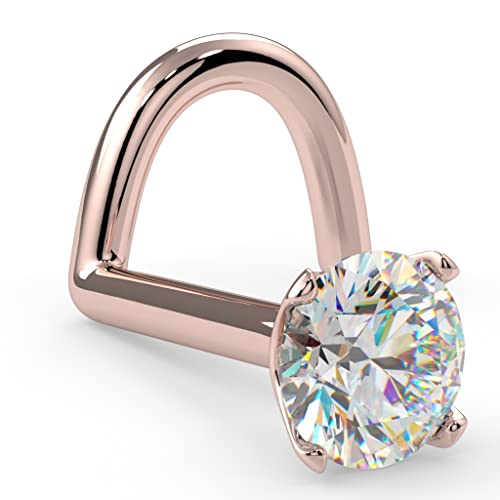 Freshtrends 2.5Mm 0.06 Ct. Tw Diamond 14K Rose Gold Nose Ring Twist Screw 20G I1 #TOP11