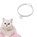 Pet Wedding Collar Cute Pet Elastic Adjustable Bling Rhinestone Diamond Necklaces with Heart Pendant Fancy Princess Wedding Collar for Small Pets Cats Kitten Puppy Summer Beach Costume Gift, White