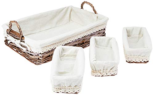 Logan Cesta GS Internacional Bege 39x28x8cm Fibra/Tecido