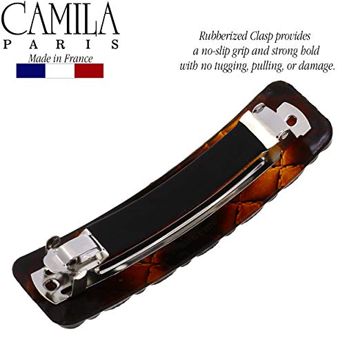Camila Paris Cp2631 French Hair Barrette Clip For Girls, Tortoise Shell, Rubberized Metal Closure Strong Hold Grip Hair Clips For Women, No Slip Durable Styling Girls Hair Accessories, Made In France #TOP5