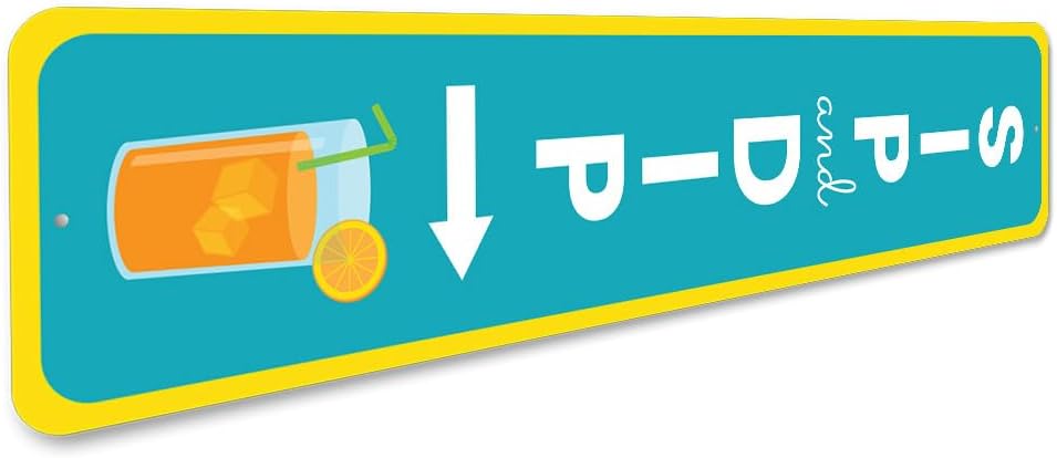 Sip And Dip Orange Juice Swimming Pool Sign - 6 x 24