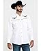 Ely Cattleman Men's Long Sleeve Western Shirt with Eagle Embroidery, White, XXL