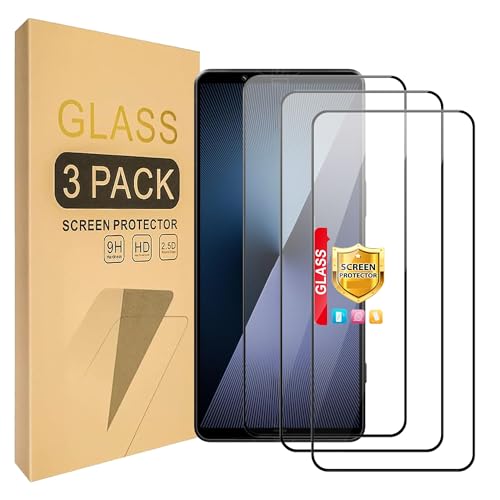 Lucyliy [3 paquetes] Compatible con Piezas para Sony Xperia 10 V Protector de pantalla de vidrio templado, compatible con fundas [Alta definición][Dureza 9H][Antiarañazos]