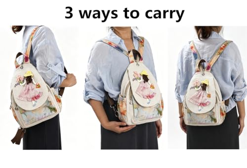 Image of Womens Boho Cotton Hemp Cloth Backpack | Vintage Embroidered, Casual Purse, Handbags, Messenger Bag