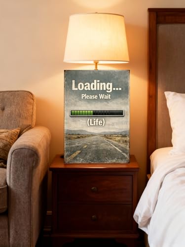 Loading Please Wait Life Metal Tin Sign, 8x12 Inch, Vintage Retro Road Sign, Funny Life Progress Bar Art Decor for Home, Office, Bar, Garage, Gift Idea, Pre-drilled Holes for Easy Hanging — view 2