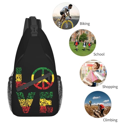 Bolso cruzado ajustable para pecho en poliéster negro miniatura 6