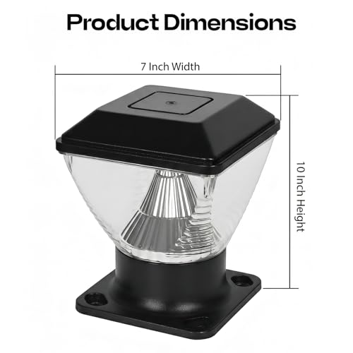 Image of Gigawatts GWDMWW-01 Outdoor Gate Light - 20W Integrated Light 101% Rust & Waterproof Polycarbonate, ABS, PP Pillar Lamp Base Mount Black Exterior Fixture for Garden, Boundary & Home Entrance
