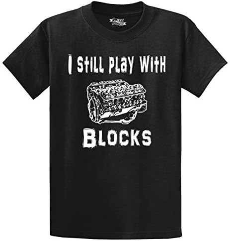 Men's I Still Play with Blocks Funny Engine Block Mechanic T-Shirt
