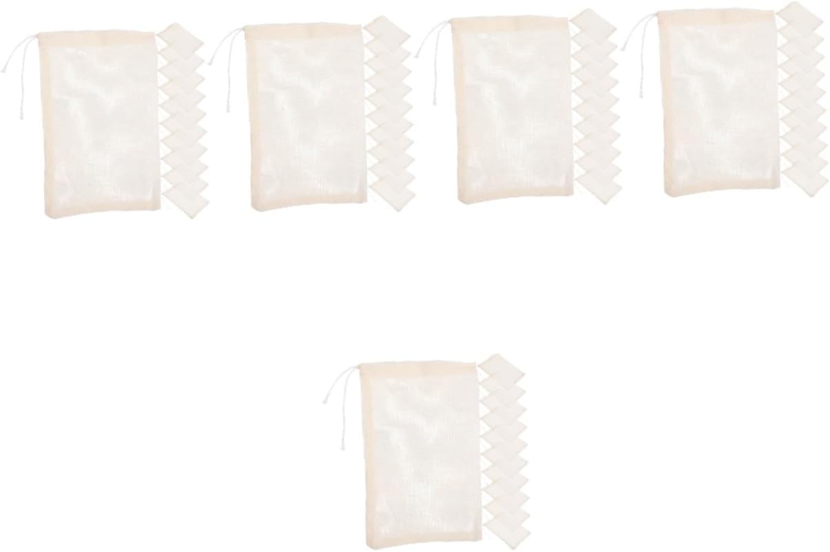 Alipis 250pcs Fine Mesh Drawstring Bag Reusable Tea Steeper for Soup Stew Seasoning and Medicine