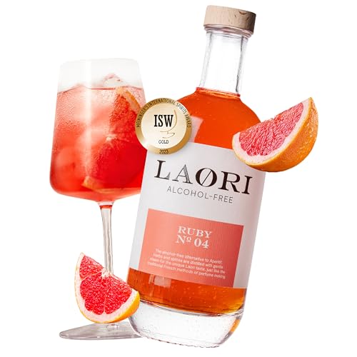 Laori Ruby No 04 Alkoholfreier Spritz 500 ml | Fruchtig-frischer Alkoholfreier Aperitif mit pinker Grapefruit & Orange | Perfekt für Italian Spritz & alkoholfreie Cocktails | Nur 65 Kalorien & vegan