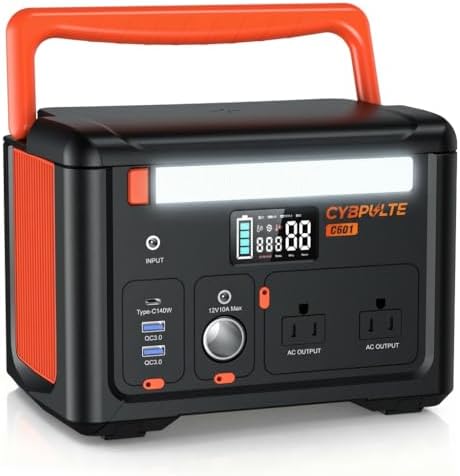 Portable Power Station 600W(1200W Surge), 299Wh Camping Power Sta...