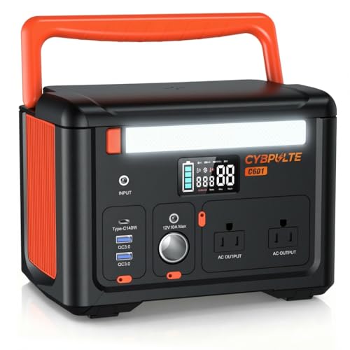 Portable Power Station 600W(1200W Surge), 299Wh Camping...