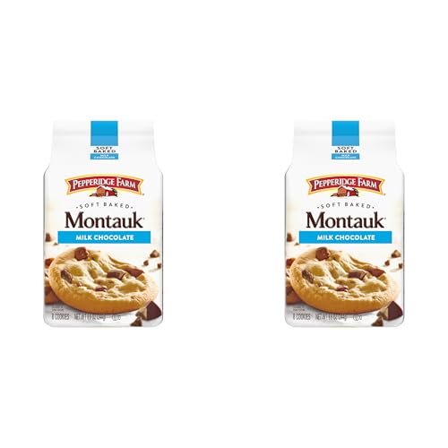 Pepperidge Farm Montauk Soft Baked Milk Chocolate Chunk Cookies, 8.6 Oz Bag (8 Cookies) (Pack of 2)