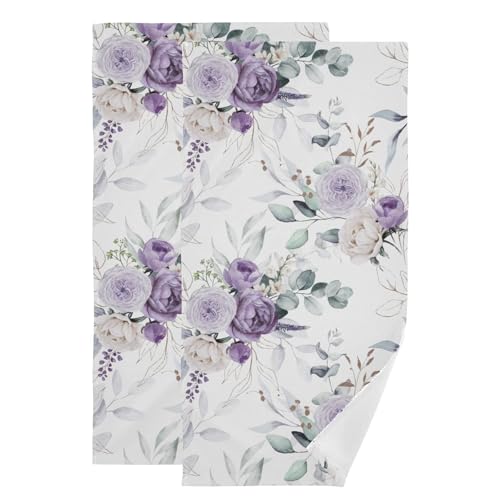 HUAZHIKOU purple peony towels