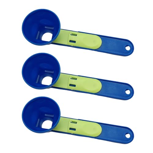 PLLDVEFD 3 Pieces Funnel Spoon, Measuring Spoon With Scale, Food Colander With Sliding Base, Reusable Colander, Kitchen Convenient Measuring Spoon.
