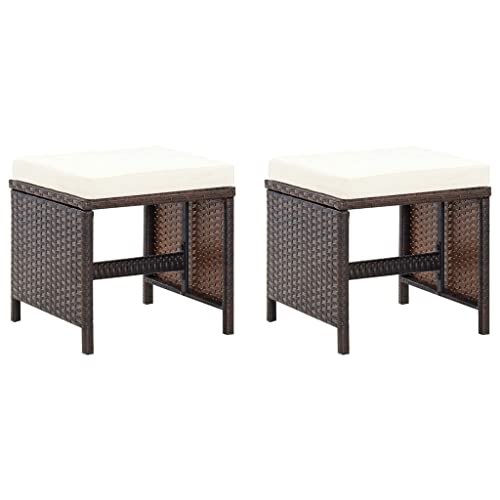 vidaXL Conjunto de Silla de Jardín y Taburete 4 Piezas Asiento Butaca Patio Terraza Balcón Comedor Muebles Mobiliario Exterior Duradero Ratán PE Negro - imagen 8