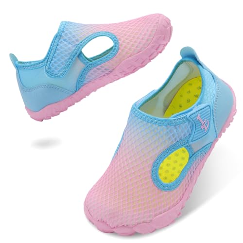 L-RUN Boys Casual Sports Sandals Breathable Lightweight Fashionable Children's Outdoor Girls Sandals Purple 5 Big Kid