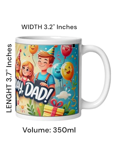 Image of Better Gift Flowers Happy Birthday Dad Customized Mug, Round Shaped Multicolor Themed Coffee Mugs, Mug for Gifting, Gifting Items for Family, Friends & Closed Ones