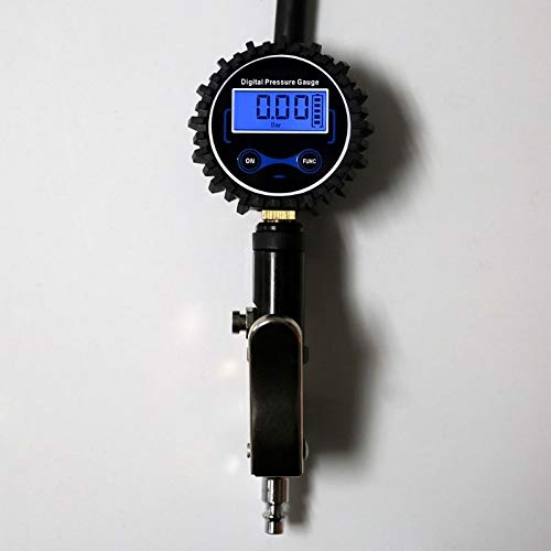 AGAATI Manómetro Digital para neumáticos, inflador de neumáticos con manómetro, Mandril de 200PSI, Compatible con camión/Coche/Bicicleta