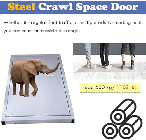 Steel Seamless Floor Hatch, 46x30 Inch Recessed Basement Door, Invisible Access Panel for Cellar, Durable Steel Construction, Ideal for Home and Commercial Use