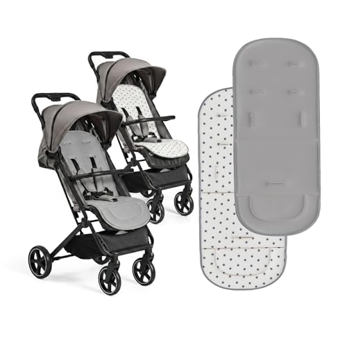 MS - Colchoneta universal para silla de paseo ligera ó cochecito, forro universal para cochecito, colchoneta acolchada para silla de paseo, ligera, suave y transpirable (Gris)
