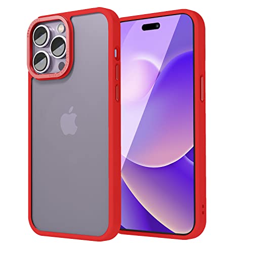 Image of eller sante Trans Armor for iPhone 14 Pro Case Cover, 6 Feet Drop, Metal Ring Camera Protection, Shockproof, Scratch Resistant, Slim, Compatible with iPhone 14 Pro Back Cover - Red