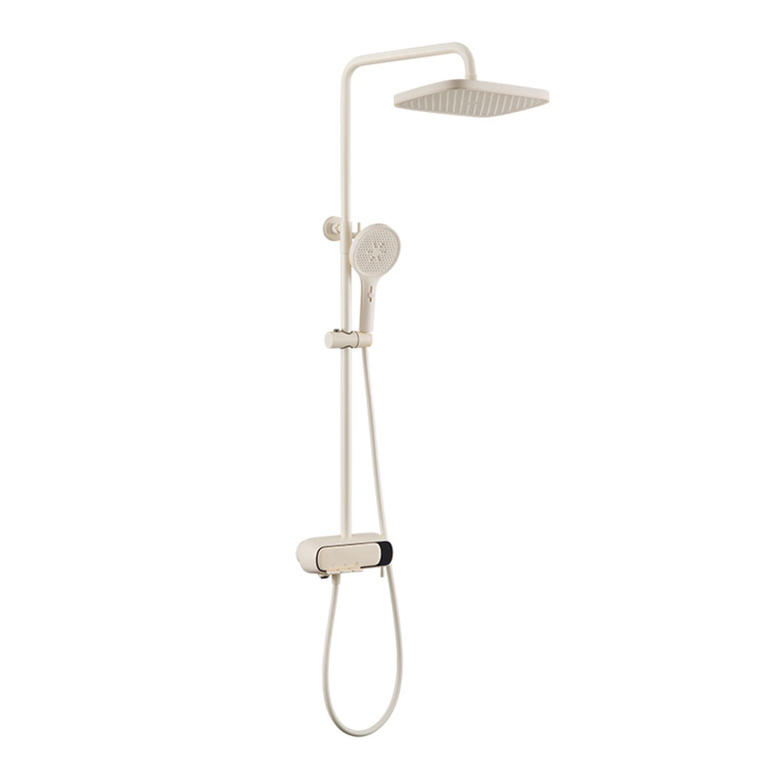 Miscelatore Doccia con Soffione e Doccetta Funzione 3+1,Bianco Latte