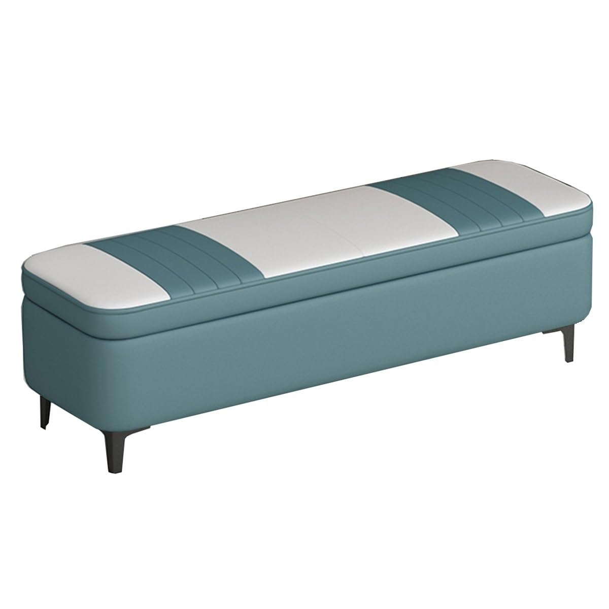 Banc en cuir capitonné vert chic, assise haut de gamme de 60 cm