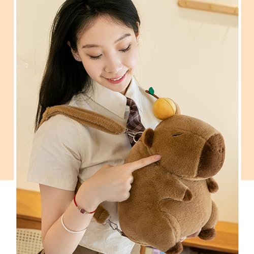 Image of Bow Bowknot Orange Flower Lollipop Cute Plush Backpack Kawaii Cartoon Design for Women Ita Bag (Orange)