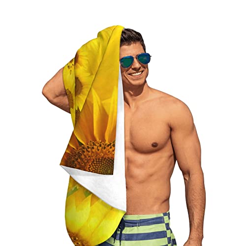 Carigellia Sunflower Quick Dry Beach Towel Oversized Sand Free Large Beach Towels Women Bath Beach Pool Gym Travel Towel Sets Gifts With Four Clips 30 X 60 Inches #TOP2
