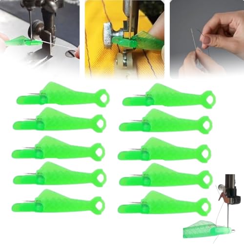 Image of Sewing Machine Needle Threader - 2024 New Quick DIY Hand Threader, Upgraded Automatic (Green, 10 Pcs)