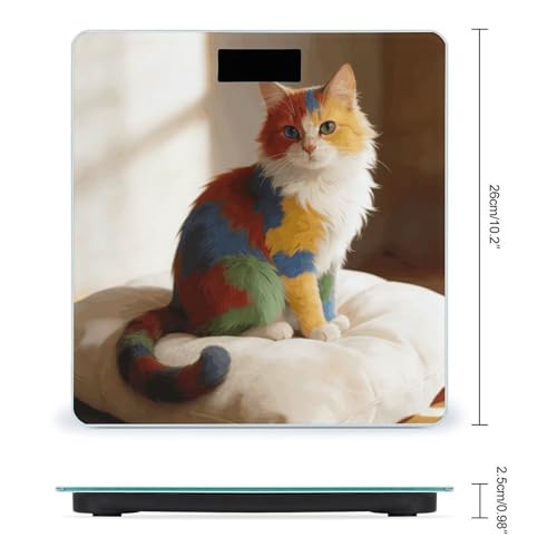 Báscula digital de baño con vidrio templado y pantalla LED clara miniatura 2