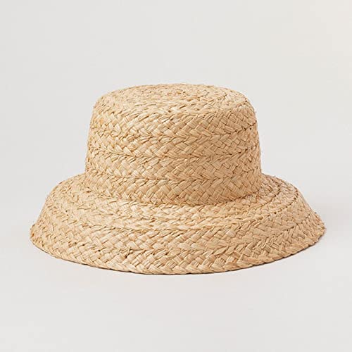 Kids Wide Brim Straw Sun Hat with Adjustable Tie for Outdoor Beach Activities Summer Sun Protection- 52cm Black Tie3