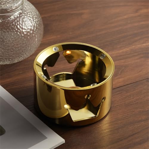 Chauffe-théière en acier inoxydable durable avec son support pour bougie - 5