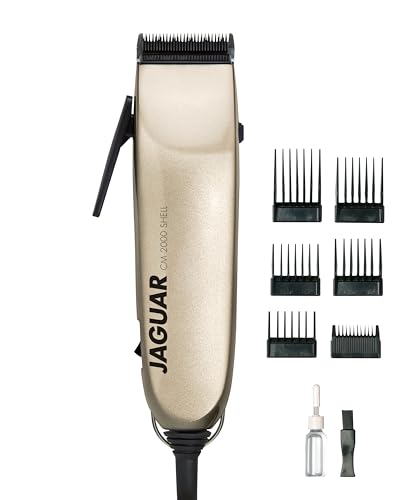 JAGUAR Haarschneidemaschine CM 2000 Shell | Profi Haarschneider für Netzbetrieb inkl. Aufsteckkammset & Schnellmontage-System | Vom Profi für Dich