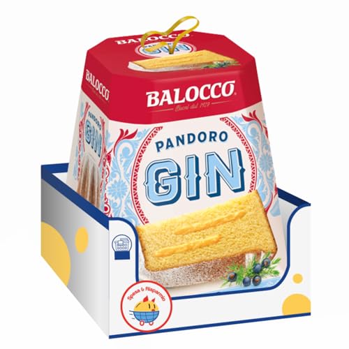 Pandoro Gin Balocco – 800g – Dolce di Natale con Aroma al Gin – Idea Regalo Originale (1 pezzi)