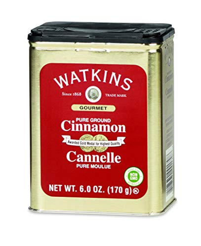 Watkins All Natural Original Gourmet Baking Vanilla, With Pure Vanilla Extract, 11 Ounces Bottle, 1 Count (Packaging May Vary) & Gourmet Spice Tin, Pure Ground Cinnamon, 6 Oz. Tin, 1-Count #TOP6