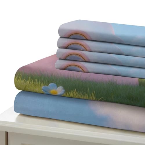 Parure de lit nuages 3D en microfibre anti-plis pour un lit toujours impeccable