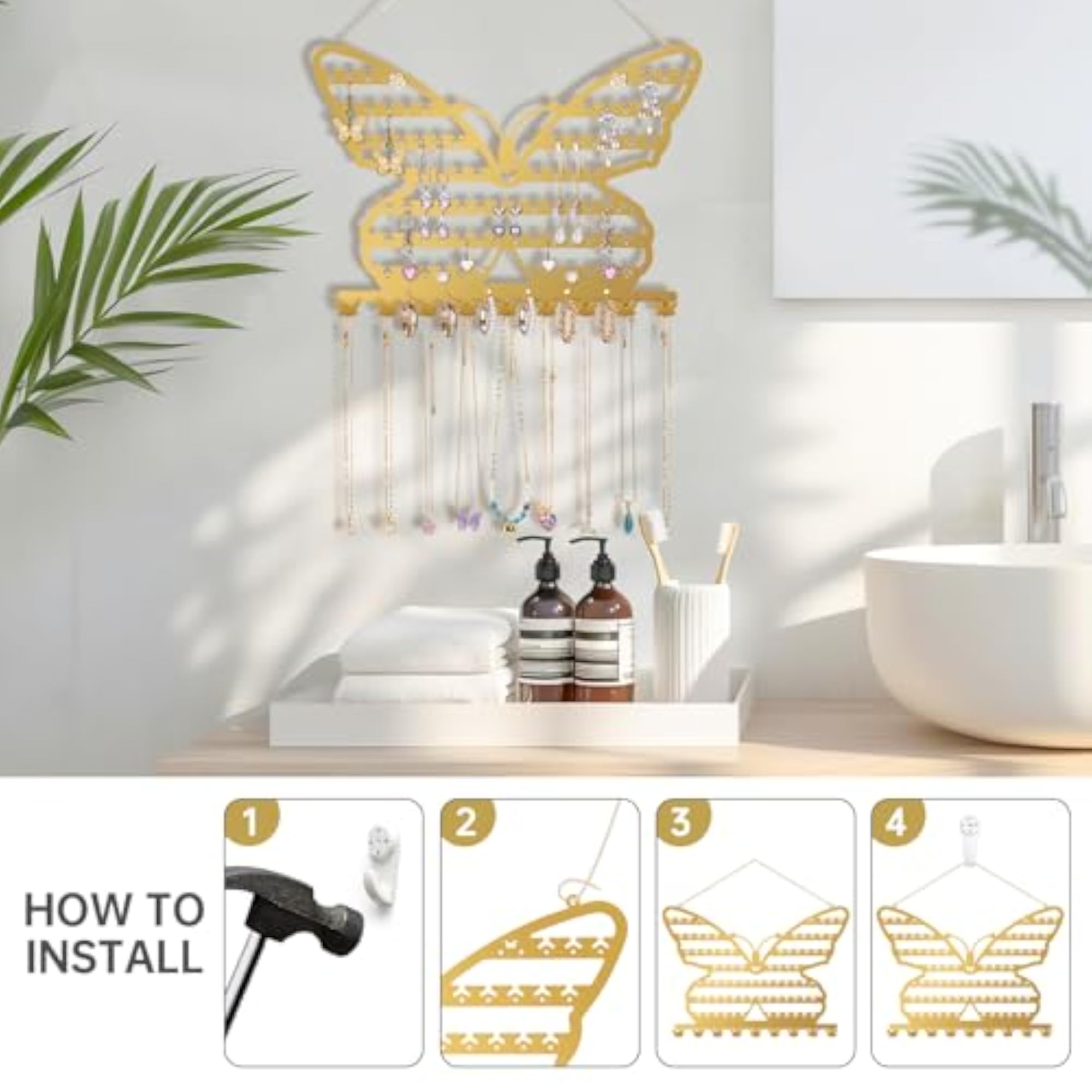 Butterfly Wall Mounted Jewelry Organizer, Earring Holder
