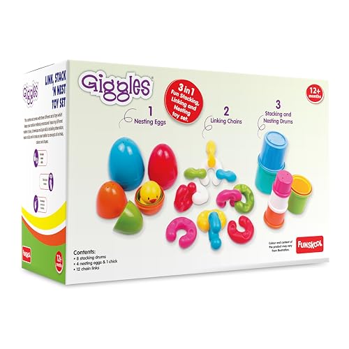 Giggles Funskool Link Stack N Nest, Nesting & Stackable Toy Blocks for Kids, Encourages Learning & Development, Fun Activity for Babies, Gift Set for Kid, Age 6+ Months - Image 2 thumbnail
