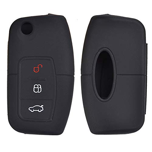Xukey 3 boutons Coque en silicone de voiture à distance Key Fob Coque pour Ford Fiesta Focus Mondeo Falcon B-max C-Max Eco Sport Galaxy Protector Cover