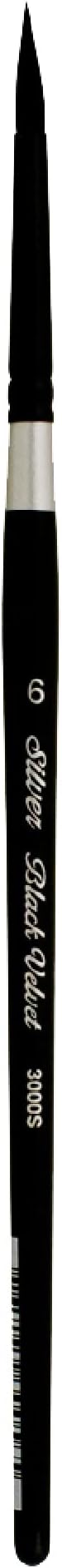 Silver Brush 3000S-6 Black Velvet Short Handle Blend Squirrel and Risslon Brush, Round, Size 6