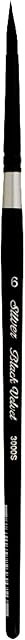 Silver Brush Limited 3000S6 Black Velvet Round Brush for Watercolour, Size 6, Short Handle