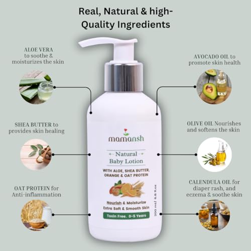 Mamansh Natural Baby Lotion 200 ml - Image 4