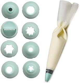 Lakeland Silicone Piping Bag with Built-in Coupler and 8 Nozzles