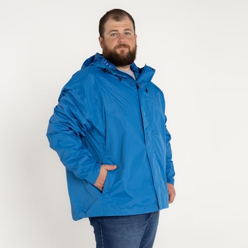Mens Big Sizes 3XL-7XL Light Weight Hooded Wind Breaker Rain Jacket3