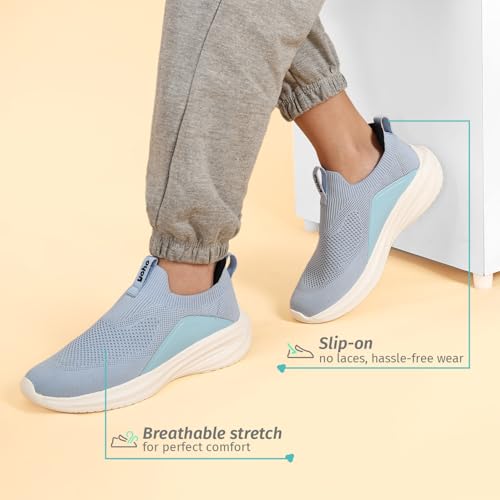 Image of YOHO Knitted Slip-Ons for Women |Lightweight, Stylish, Breathable Casual Loafer Shoes |Extra Soft Insole & Shock Absorbing for Walking Without Lace Ladies SOS-112