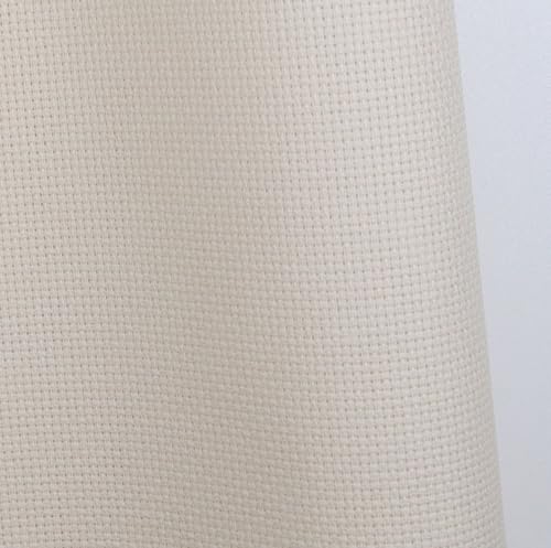 Image of KCS 16CT Counted Cotton Cross Stitch Aida Cloth Fabric (12 inch x 59 inch,Ecru)